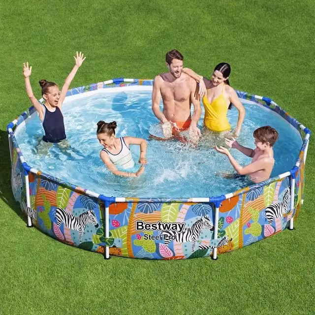 Piscina con telaio Steel Pro Bestway rotonda multicolore L: 305 cm, H: 66 cm – 1