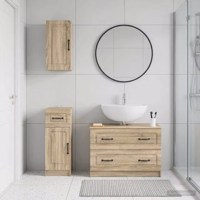 Set di armadietti da bagno in 3 pezzi UTRECHT Rovere Sonoma 3417812