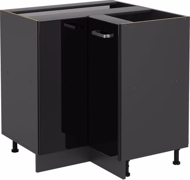 Mobile ad angolo cucina R-Line Vicco Nero lucido/Antracite L: 75.6 cm