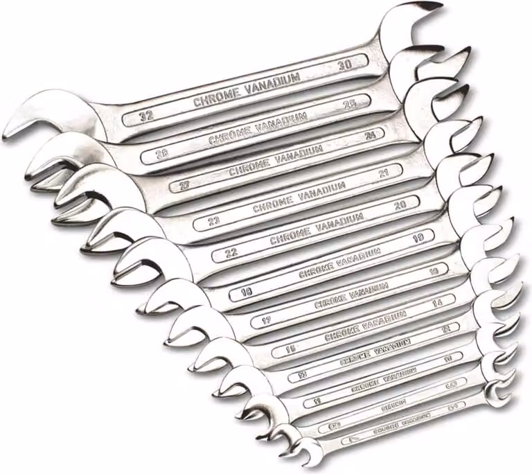 Set di chiavi aperte McDrill, 12 pezzi in acciaio al cromo vanadio, 6-32 mm