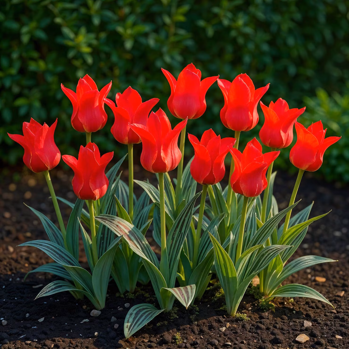 Bulbi da fiore Exotenherz - Tulipani Tulipa Greigii Red (15 pezzi) diametro 11-12cm