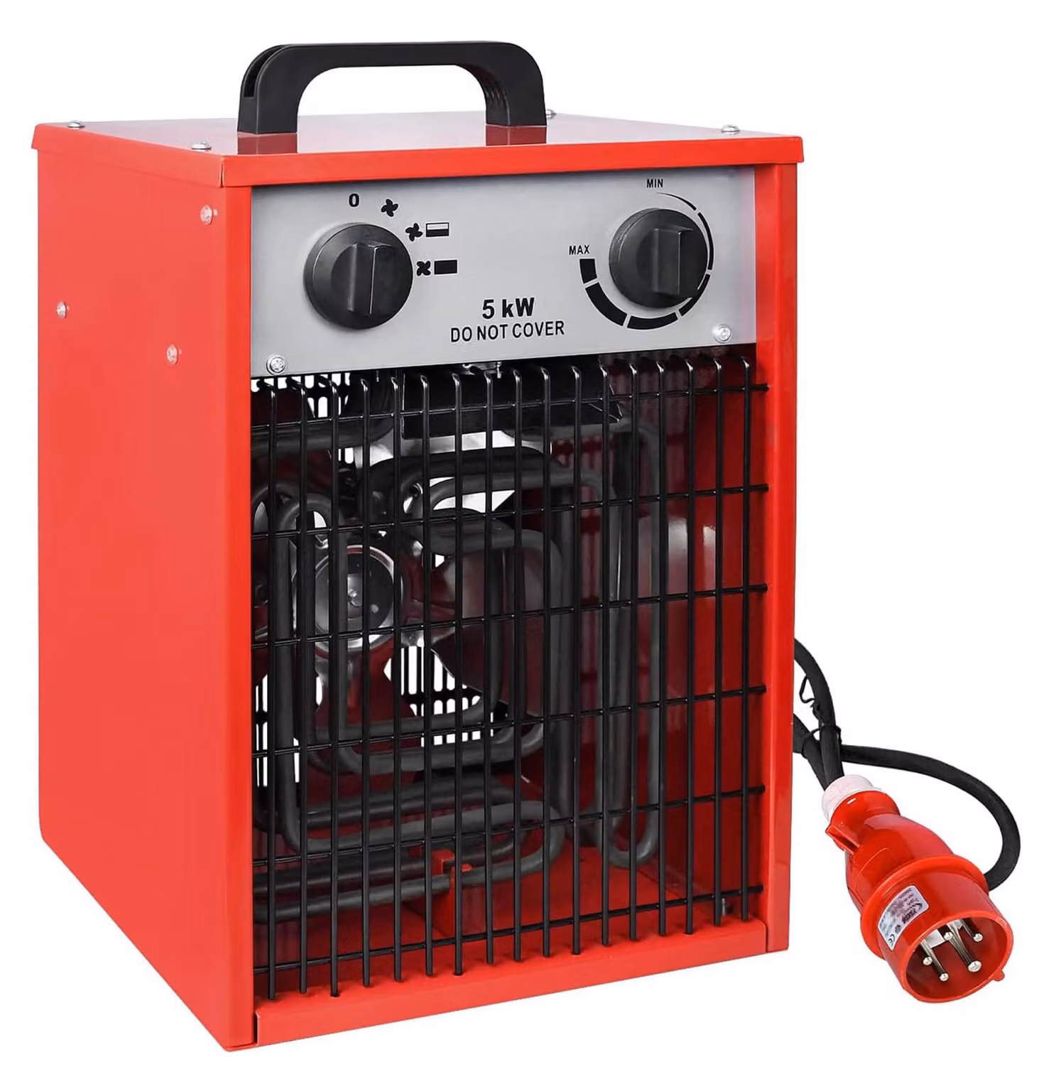 Stufa elettrica con ventola - Potenza: 5 kW - Colore: rosso