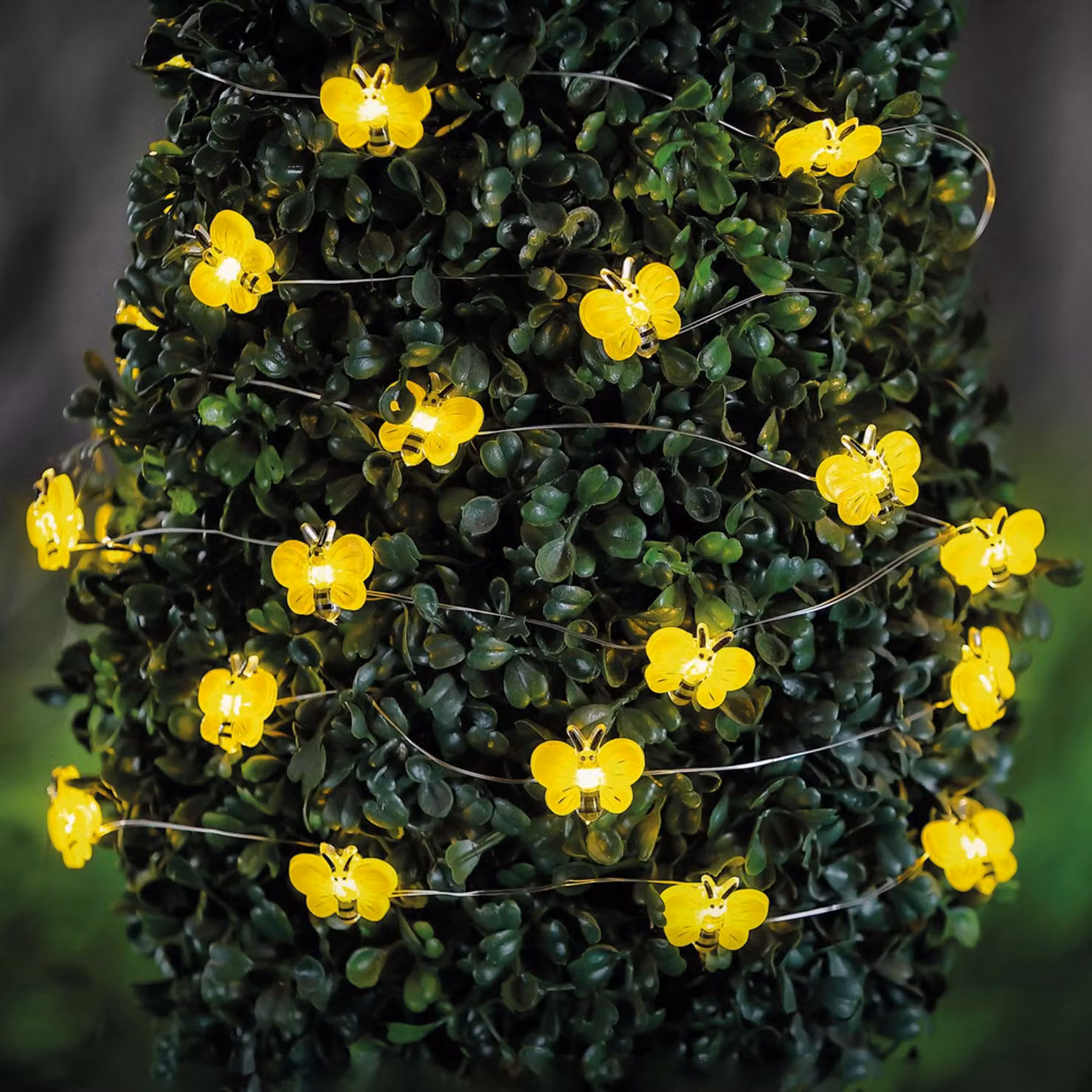 Catena luminosa a LED alimentata a energia solare – lunghezza 2,4 m – 25 LED – luce bianco caldo – confezione singola [58220D]