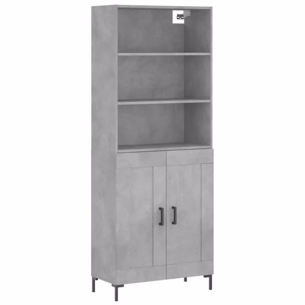 Credenza Buffet Design Mania Grigio Cemento in Legno e Metallo per Cucina e Soggiorno L: 69,5 cm, P: 34 cm, H: 180 cm – 2