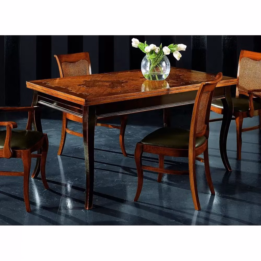 Tavolo rettangolare classico estensibile in legno Mobili 2G L: 160 cm, P: 90 cm, H: 78 cm – 2