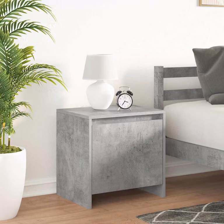 Comodino moderno vidaXL in MDF grigio cemento L 45 cm, P 34 cm, H 44,5 cm