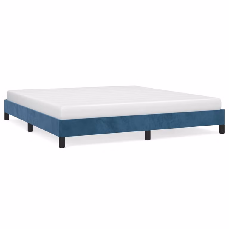 Giroletto senza Materasso Blu Scuro 160x200 cm in Velluto