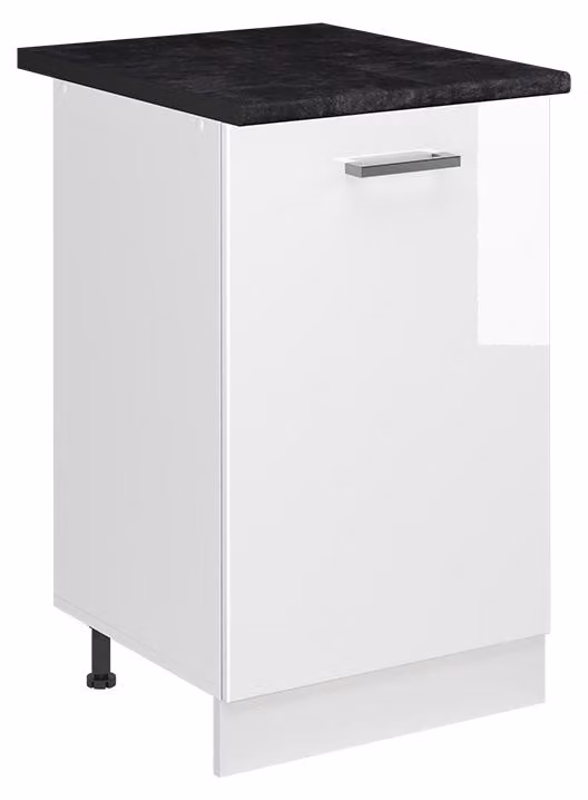 Mobiletto base cucina Vicco R-Line Bianco lucido/Bianco 50 cm piano di lavoro Antracite, Model 70172