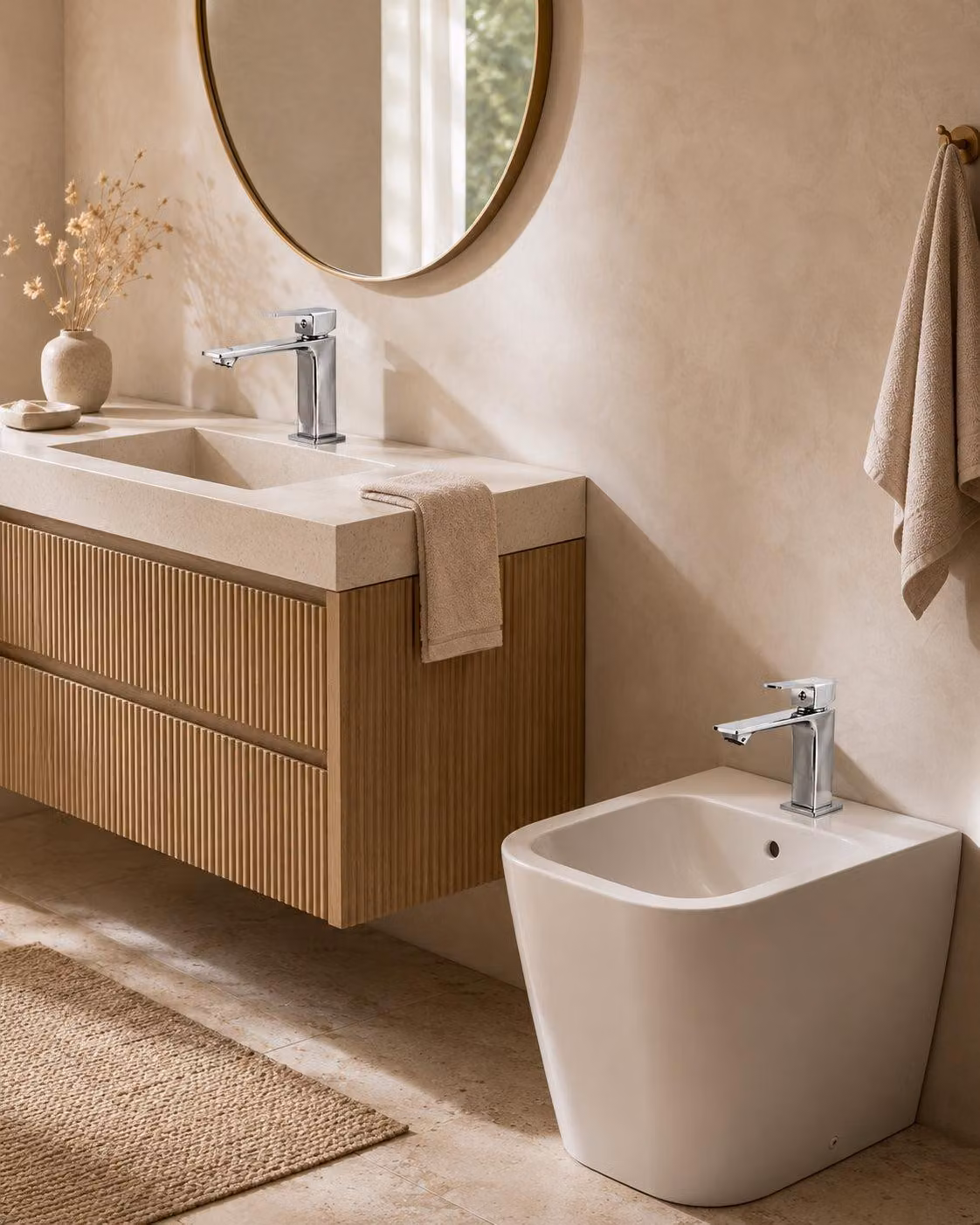 Coppia rubinetti lavabo e bidet cromo Ten