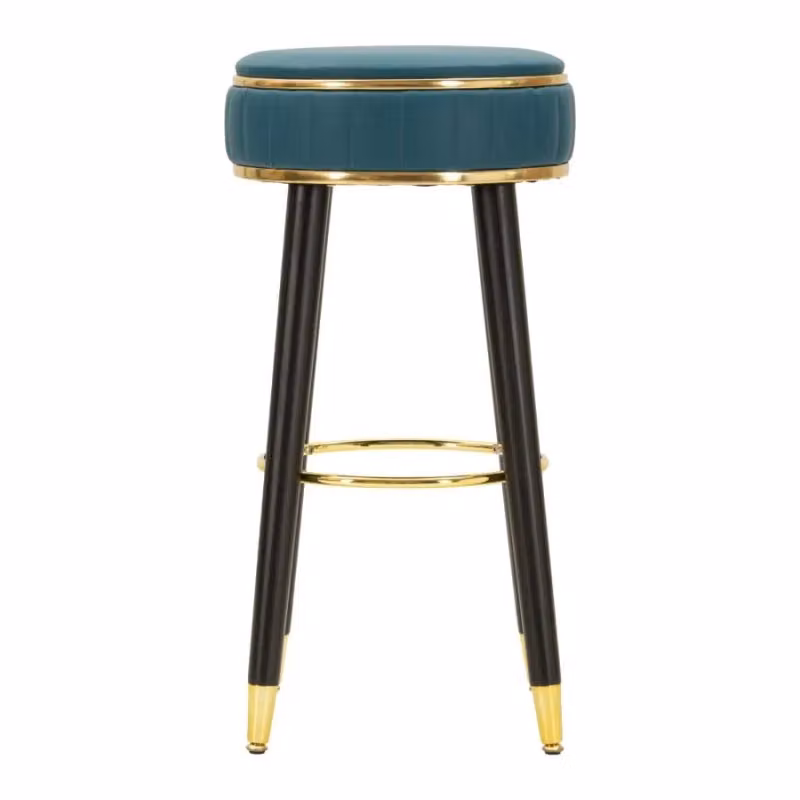 Sgabello Bar London Mauro Ferretti Verde e Oro con Seduta in Faux Leather e Struttura in Metallo L: 38 cm, H: 75 cm – 2