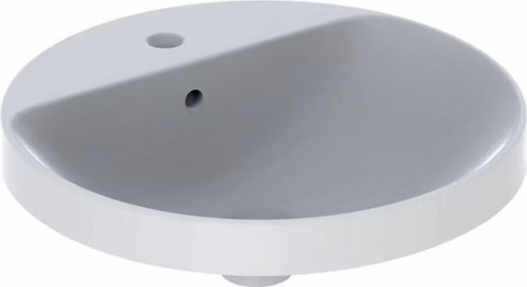 Geberit VariForm lavabo encastré rond, 480mm, avec trou pour robinet, avec trop-plein, 500.705.01.2, 500.705.01.2