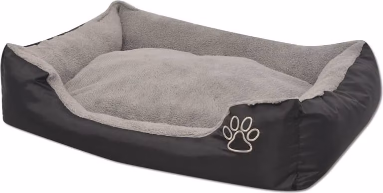 Cuccia per Cani con Cuscino Imbottito Taglia L Nero
