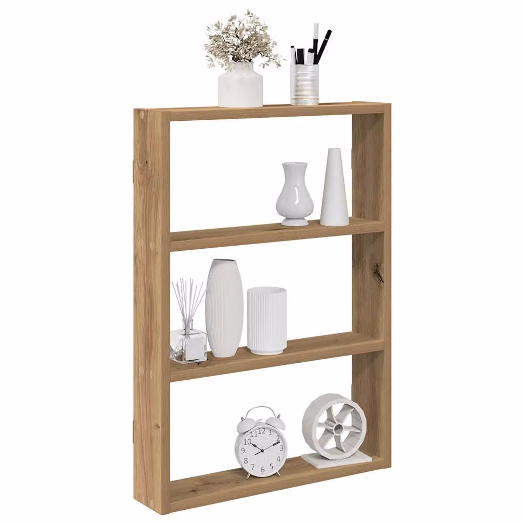 Scaffale a parete moderno vidaXL in legno color marrone, L: 43 cm, P: 9 cm, H: 60 cm