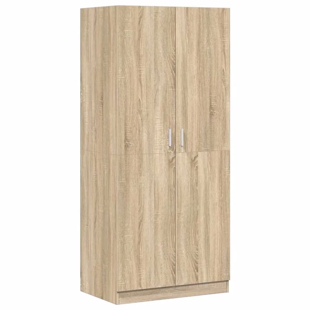 Armadio moderno vidaXL in legno MDF color rovere con ante a battente, L: 80 cm, P: 52 cm, H: 180 cm – 2