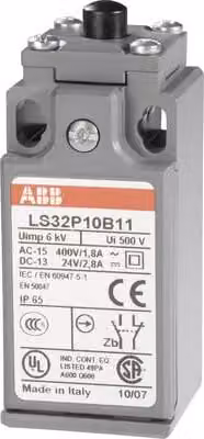 Interruttore di fine corsa 400 V/AC 1,8 A a pistoncino momentaneo LS32P10B11 IP65 1 pz