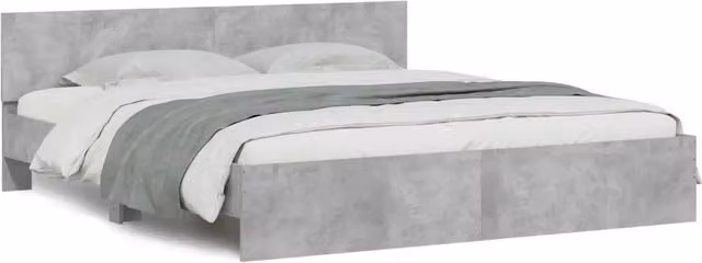 Letto matrimoniale moderno DESIGN IN con testiera in tessuto grigio, L: 180 cm, P: 200 cm, H: 103 cm