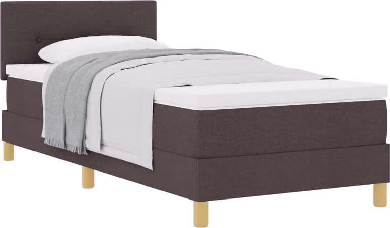 Letto a molle con cuscino Marrone Scuro 90 x 200 cm Tessuto