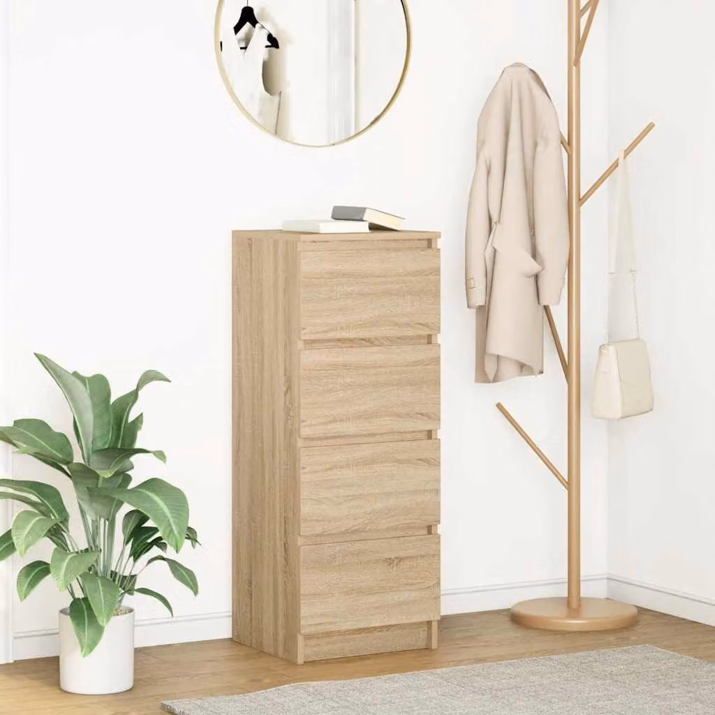 Credenza vidaXL in Legno Multistrato e MDF, Colore Rovere Sonoma Beige e Marrone, L/P/H: 37,5 x 35 x 99 cm