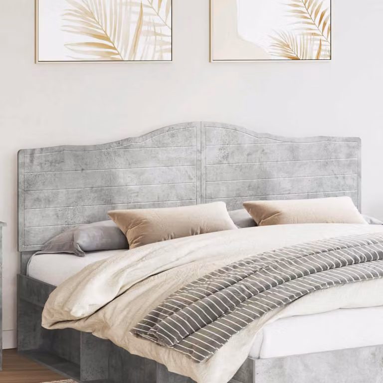 Testiera per letto moderna vidaXL in legno ingegnerizzato, colore grigio cemento