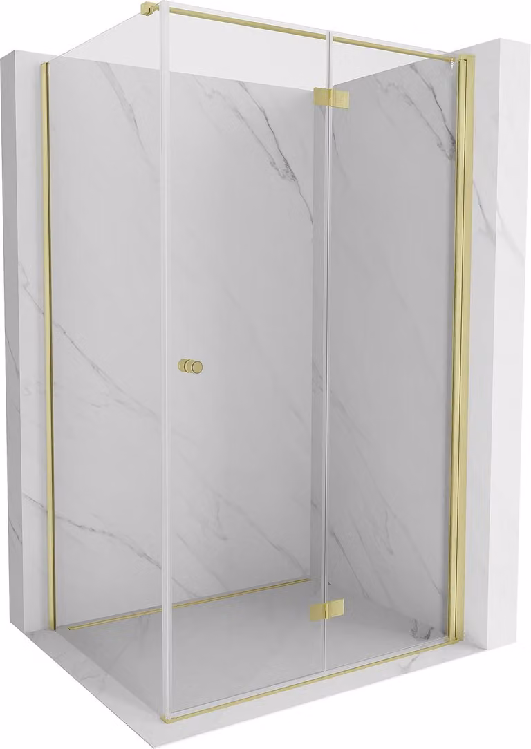 Mexen Mist-F cabina doccia pieghevole destra 70 x 85 cm, trasparente, oro spazzolato - 8A6T-070-085-55-00-P