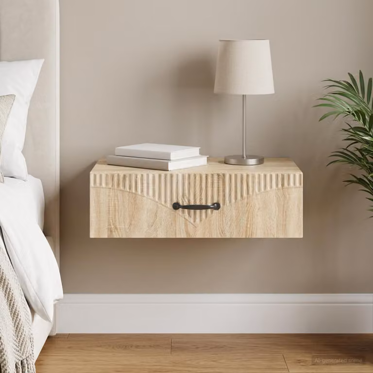vidaXL Tavolino da Parete Laterale in Rovere Sonoma, L 59 x P 34,5 x H 17 cm
