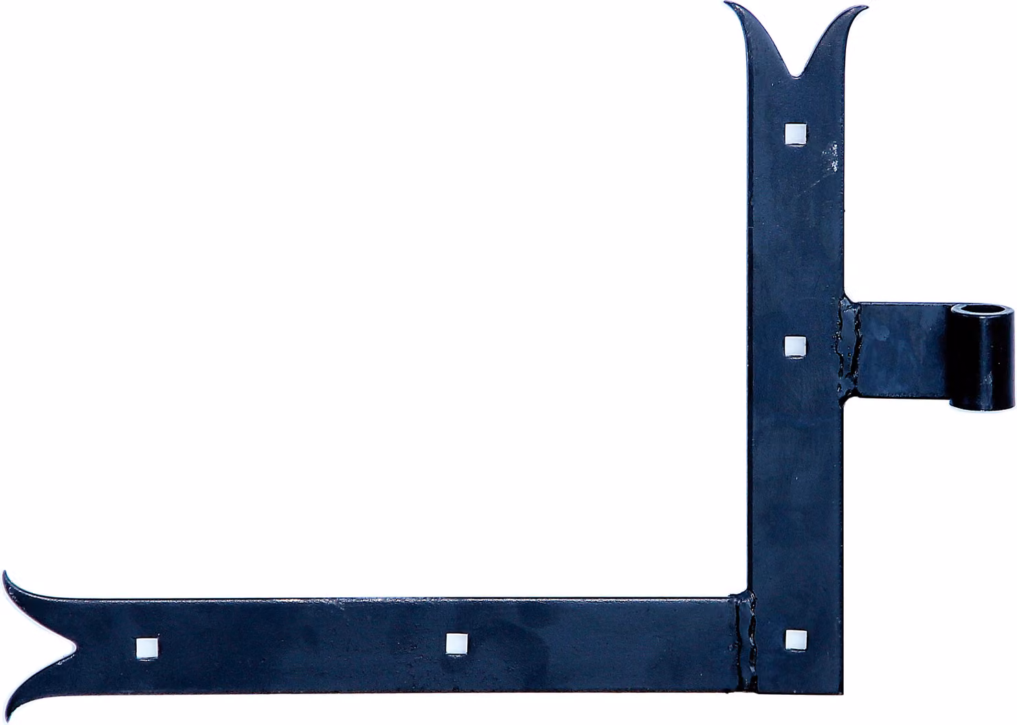 Alberts 306397 Cerniera angolare per persiana, finitura diritta o a coda di carpa per la parte superiore o inferiore, rivestimento nero per immersione, rotolo: Ø14 mm, dimensioni 250 x 300 x 35 mm, set da 2