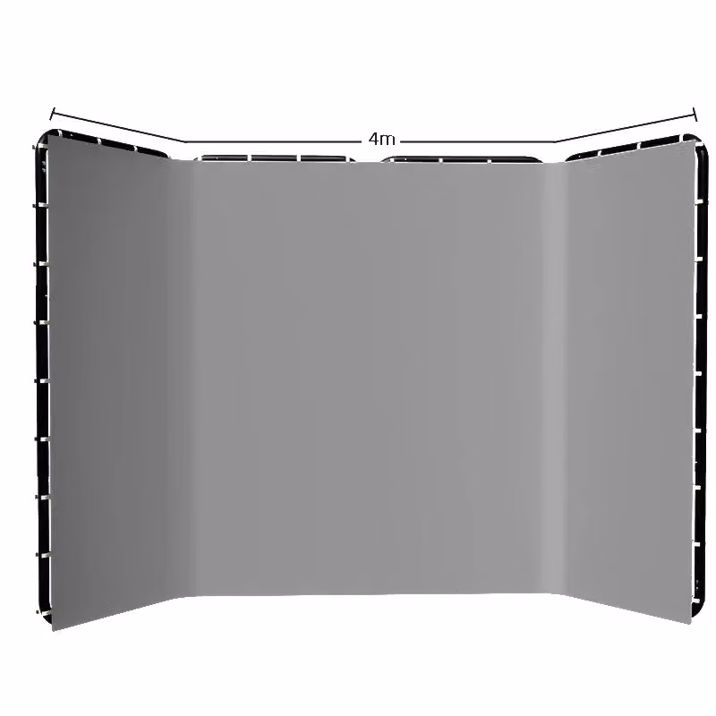 Sfondo fotografico portatile di grandi dimensioni, realizzato in mussola, completo di borsa per il trasporto, dimensioni 240x400 cm, colore grigio