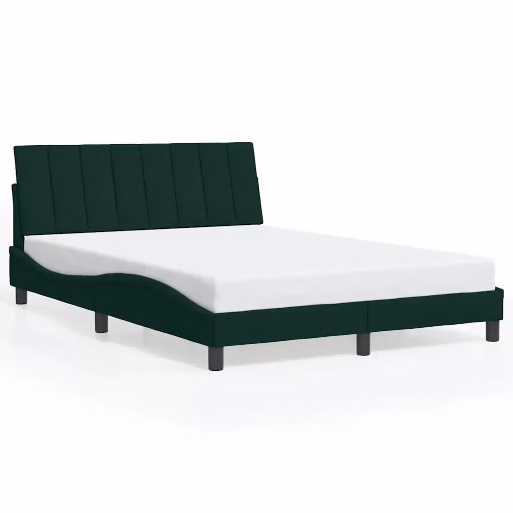 vidaXL Giroletto Hanko senza Materasso in Velluto Verde L/P: 140 x 190 cm – 2