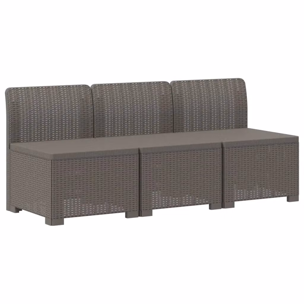 Divano da giardino a 3 posti vidaXL in aspetto rattan grigio con cuscini inclusi – 2