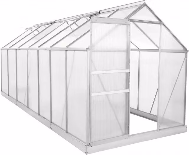 Serra Ezooza Essen in policarbonato alveolare da 6 mm con fondamenta, L: 430 cm, P: 190 cm, H: 195 cm