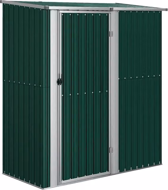 Casetta da giardino-Capanno da Giardino verde 180,5x97x209,5 cm in acciaio zincato