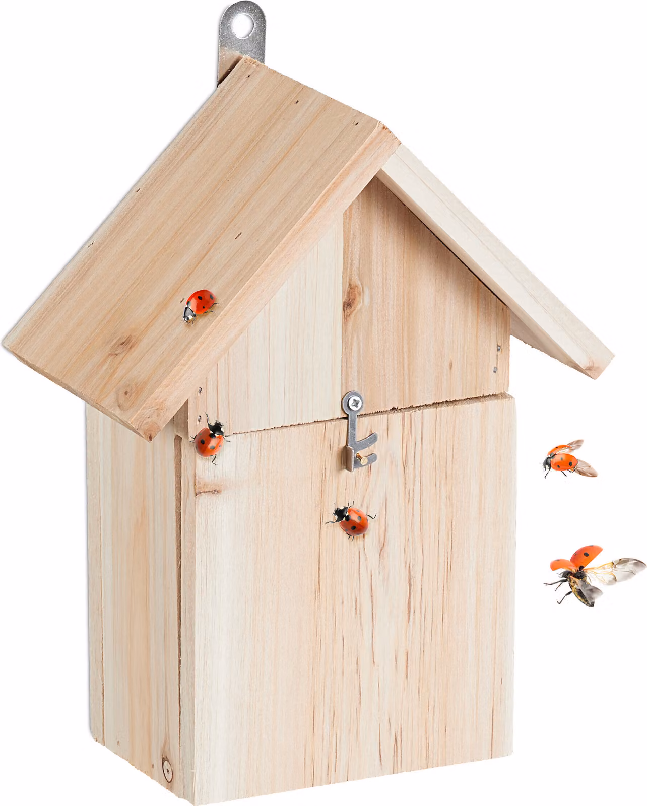 Relaxdays Casetta per coccinelle, hotel per coccinelle da giardino, da appendere, legno non trattato, hotel per insetti coccinelle, naturale