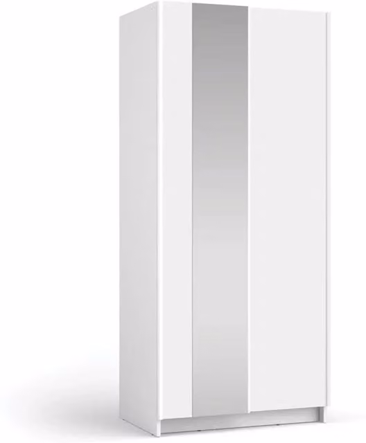 Armadio LYSIA 2 porte scorrevoli con specchio – 80 x 182 x 55 cm – Colore bianco