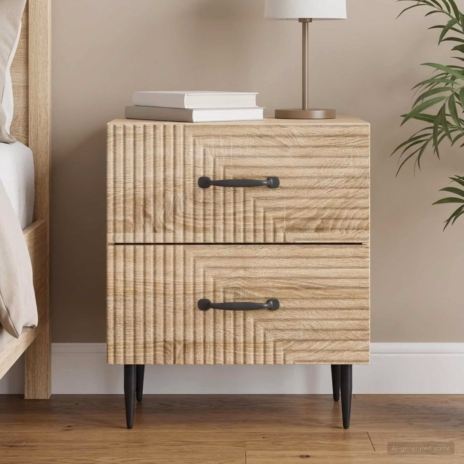Armadio da notte vidaXL in Rovere Sonoma, L 43 cm x P 34,5 cm x H 47,5 cm