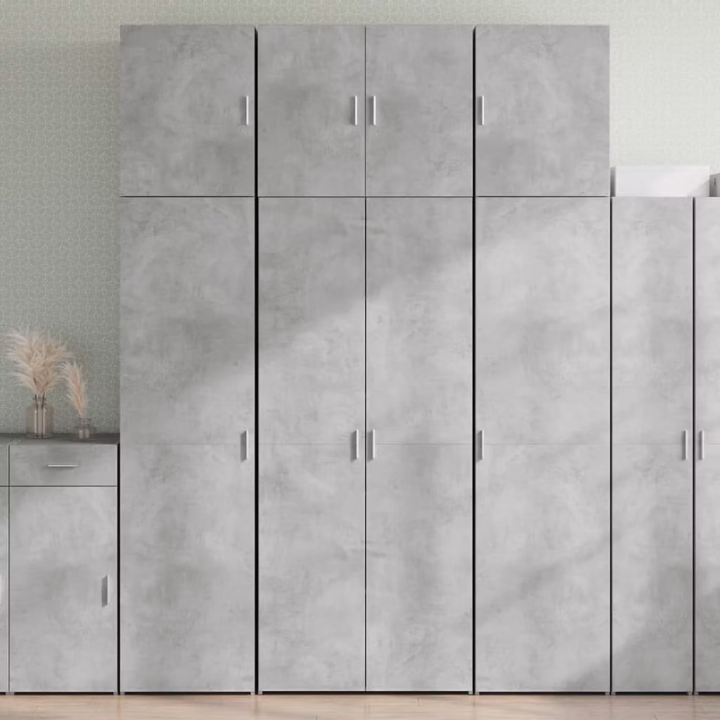 Credenza moderna vidaXL in legno e MDF grigio opaco L: 80 cm, P: 42,5 cm, H: 249 cm