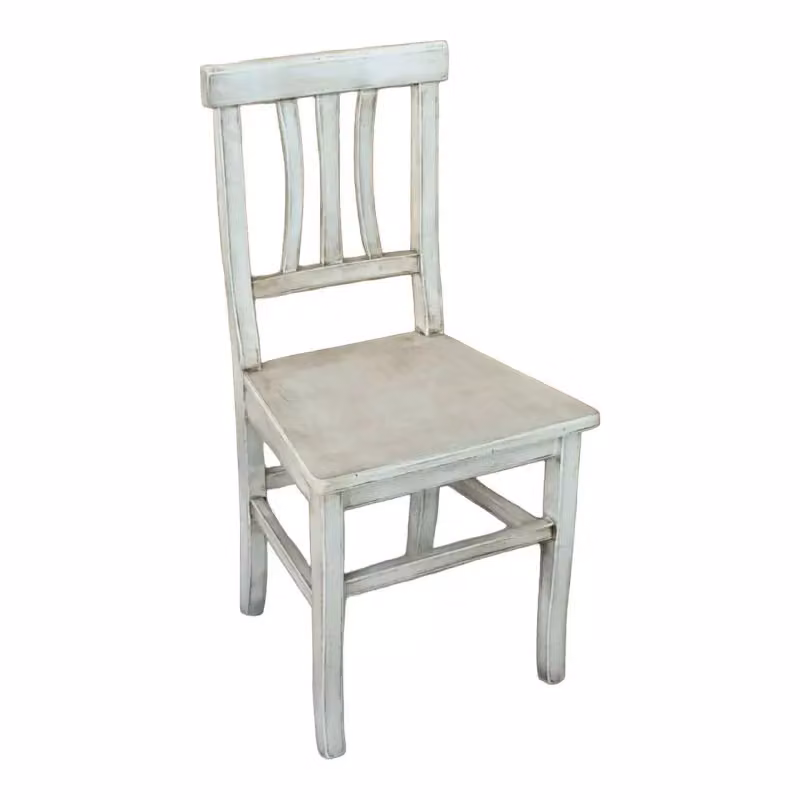 Set di 2 sedie in legno di faggio stile shabby chic bianco anticato Mobili 2G L/P/H: 43 x 45 x 91 cm – 1