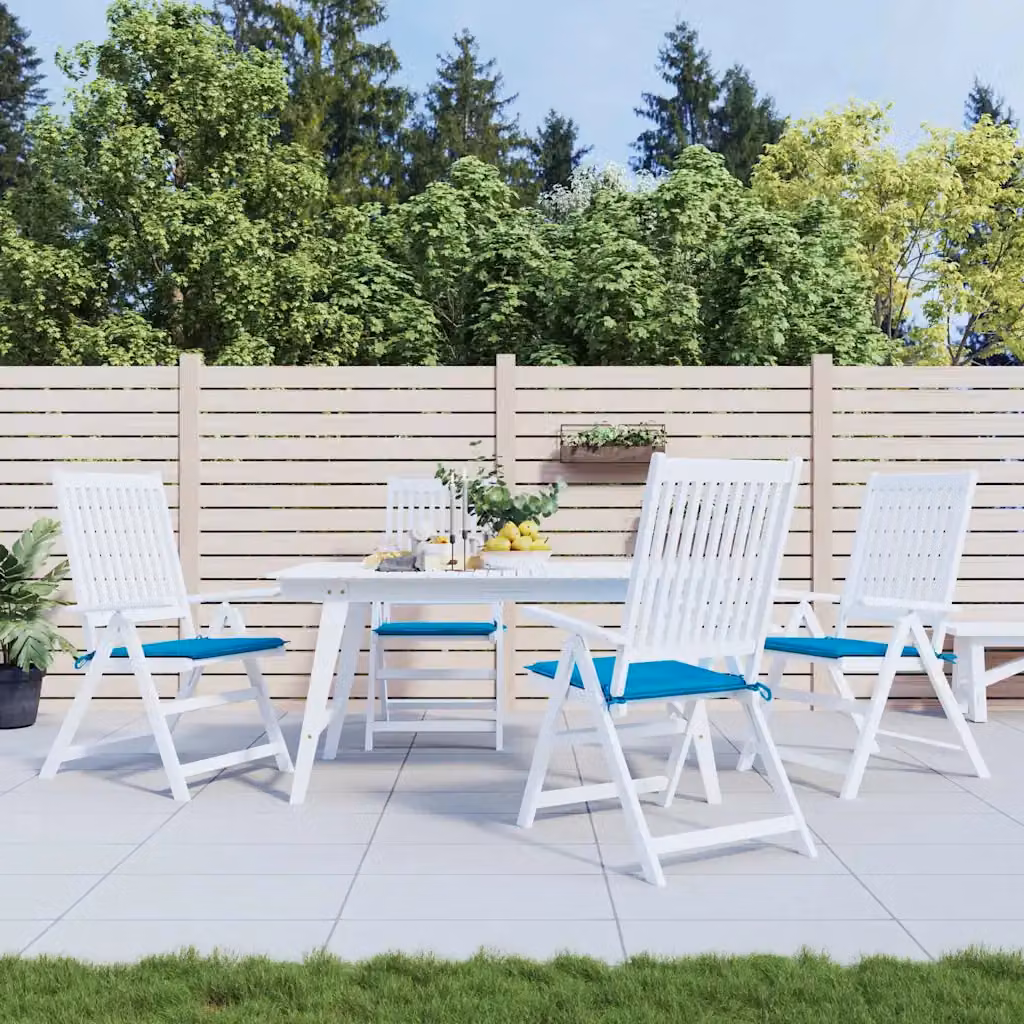 Set di 4 cuscini per sedia vidaXL blu in tessuto Oxford traspirante e idrorepellente, L/P/H: 50 x 50 x 3 cm
