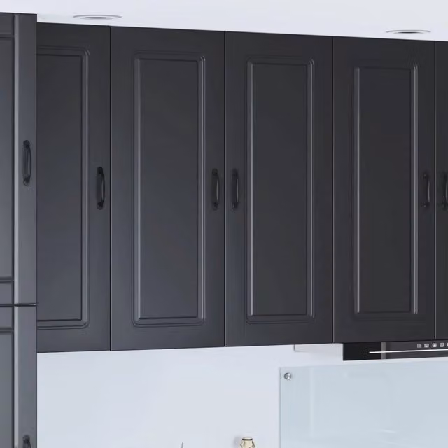 Pensile da cucina moderno vidaXL nero con ante a battente e ripiani interni L: 80 cm, P: 31 cm, H: 100 cm – 1