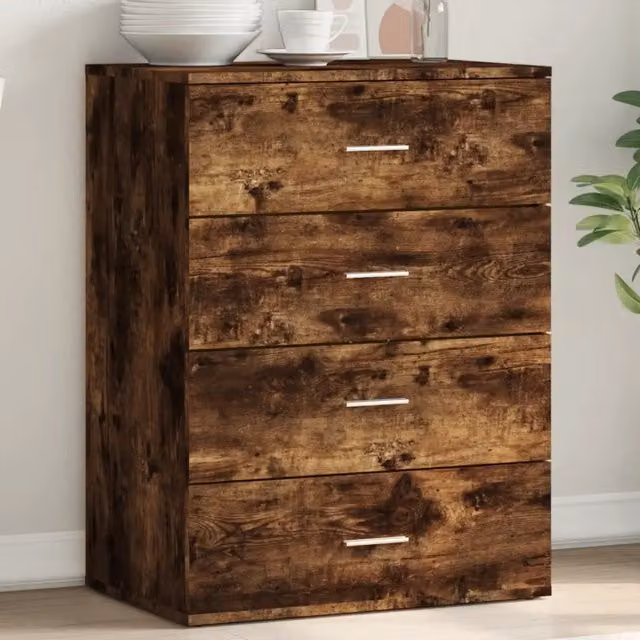 Credenza Buffet Armadio da Cucina Design Mania in Legno Multistrato Marrone Opaco L: 60 cm, P: 39 cm, H: 80 cm