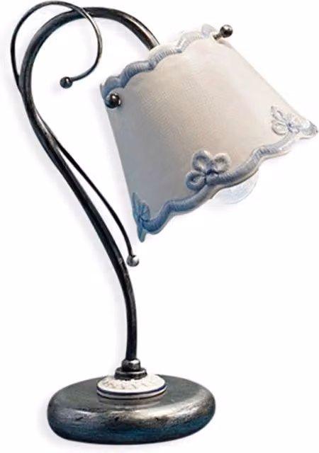 Lumetto Classico Ravenna Metallo E Ceramica Nero Sfumato Argento 1 Luce E14