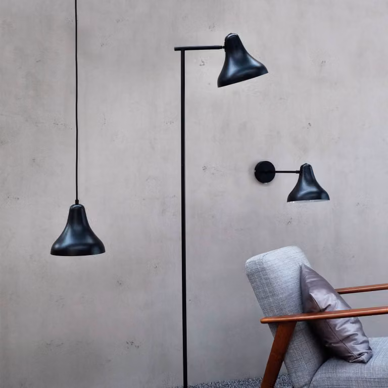Dyberg Larsen Lampada da terra Tokyo, Nero, Soggiorno / Sala da pranzo, Metallo, Design, Lampada da terra