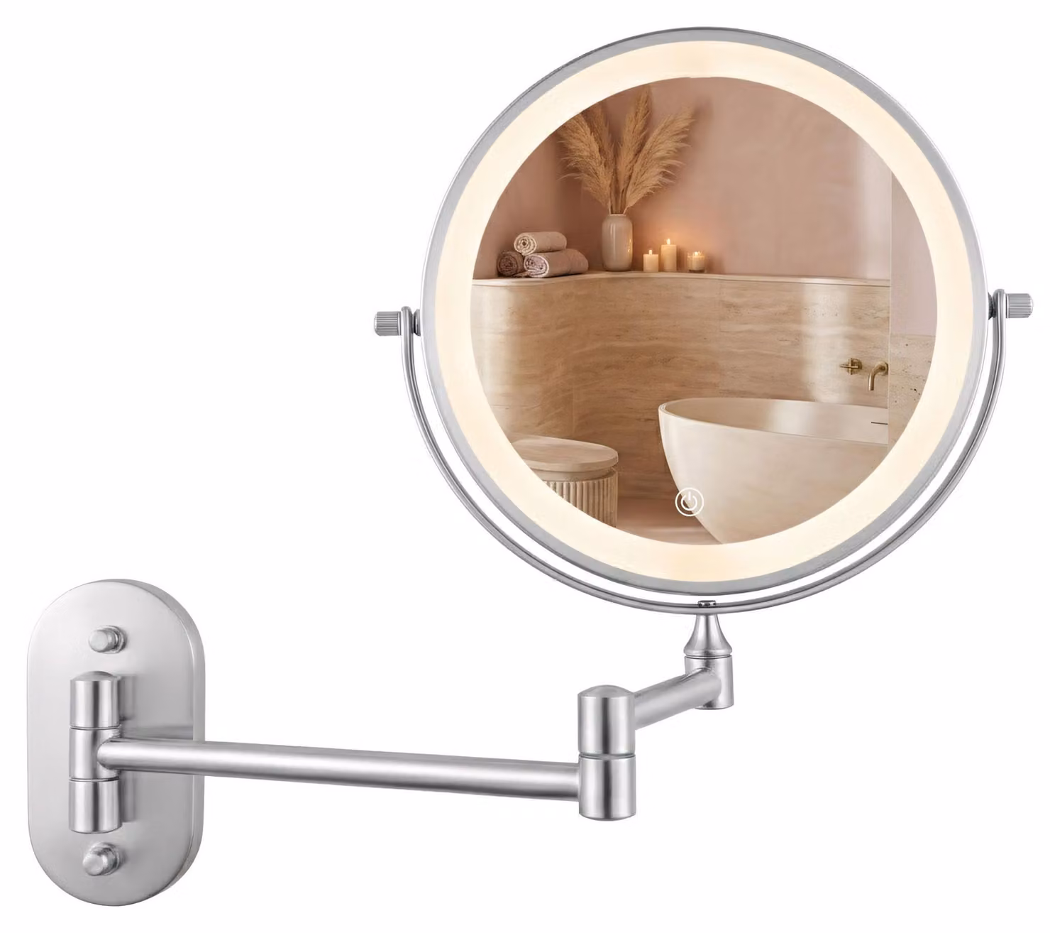 Specchio Rea Glow Led Cromo