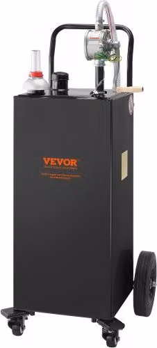 Contenitore per carburante Vevor con pompa di trasferimento manuale, nero, 35 galloni