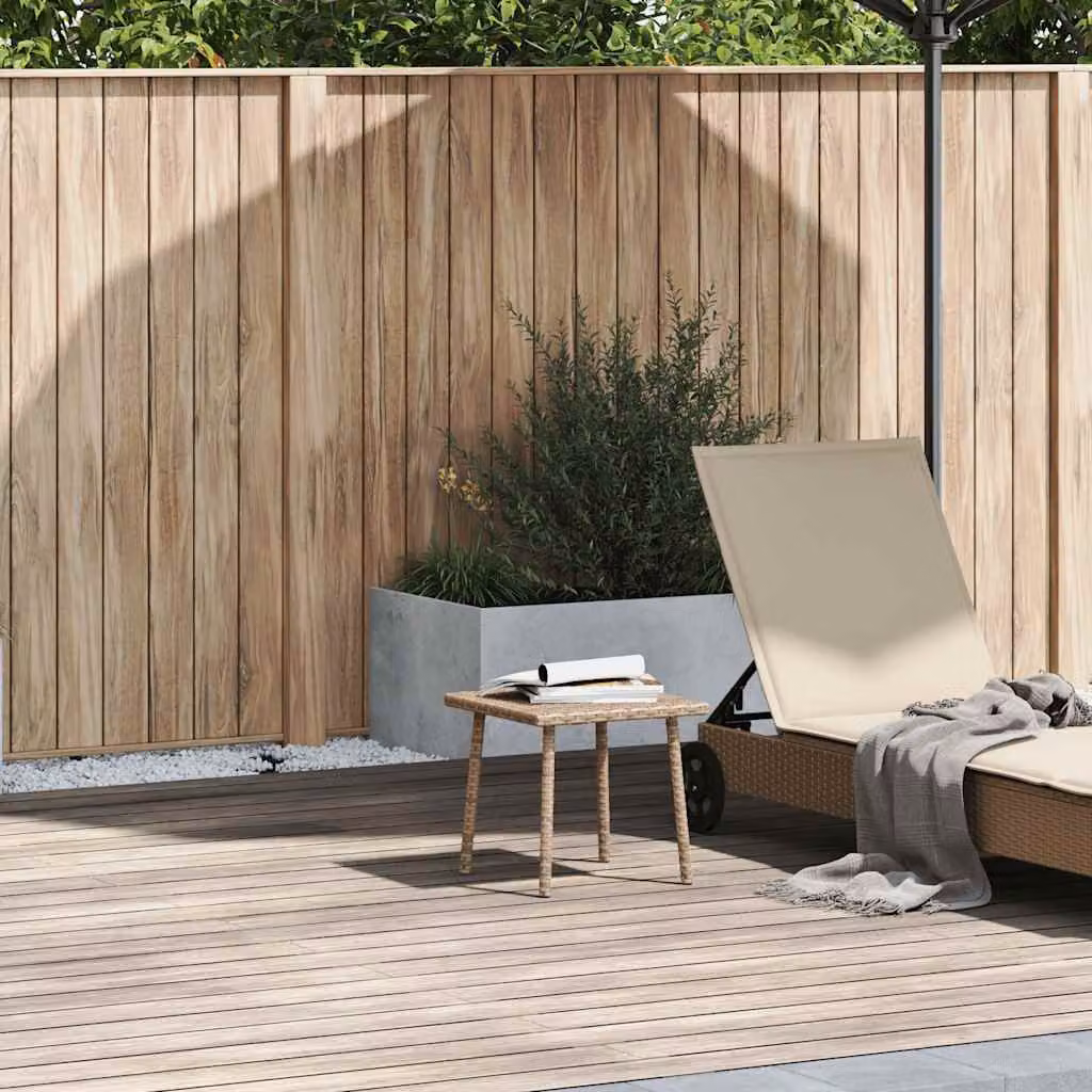 Tavolino da giardino quadrato vidaXL in polyrattan beige L/P/H: 40 x 40 x 37 cm