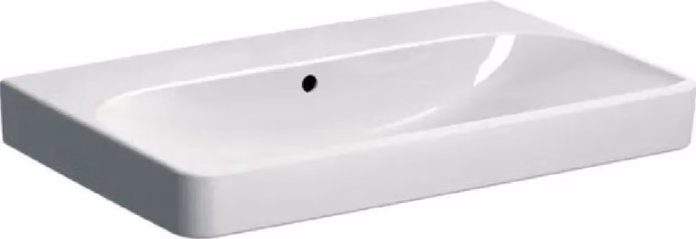 Geberit Smyle Square - Lavabo 750x480x165 mm, con sfioratore, senza foro per rubinetto, bianco 500.249.00.2