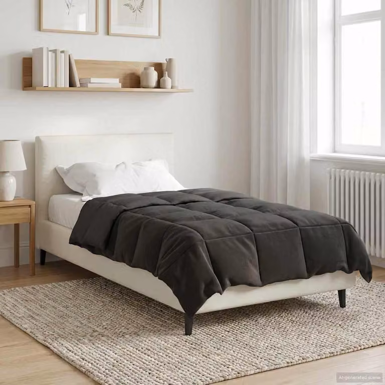 Piumino estivo vidaXL in microfibra traspirante e reversibile, Antracite, L 135 x P 200 cm