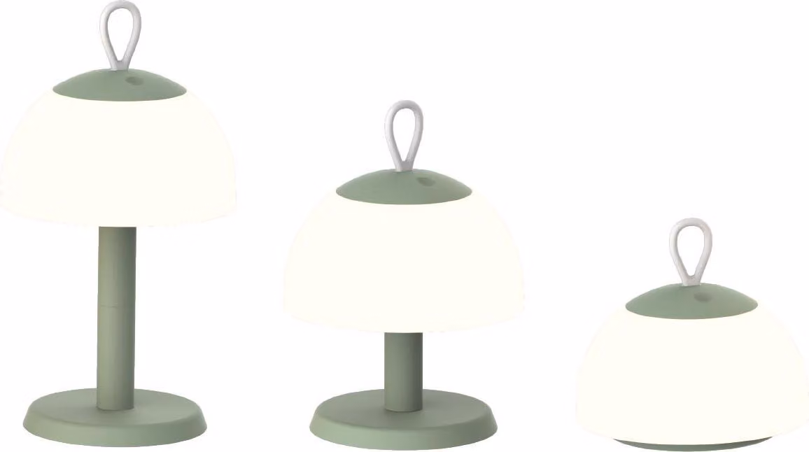 Luxus Europe - Lampada da tavolo Lesbos 3-in-1 - Set da 2 - Verde scuro - Lampada da tavolo da esterno senza fili con altezza regolabile – Ricaricabile