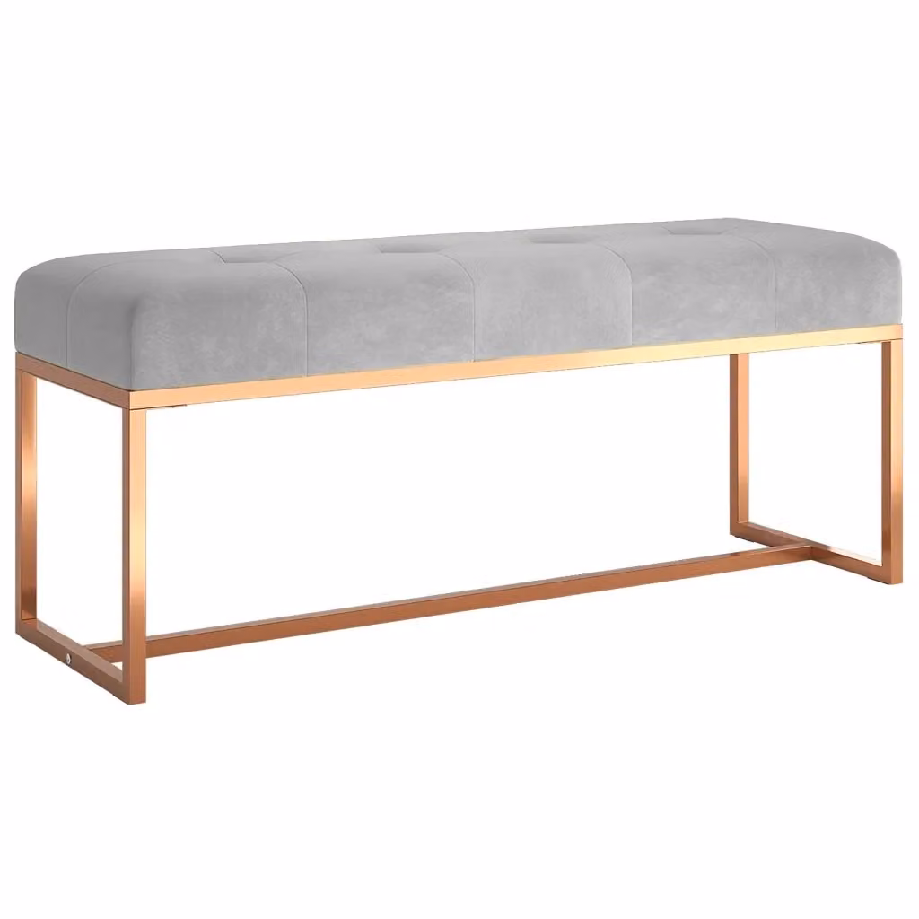 Panca-Sgabello Design Mania in Velluto Grigio L: 110 cm, P: 36 cm, H: 45 cm – 2