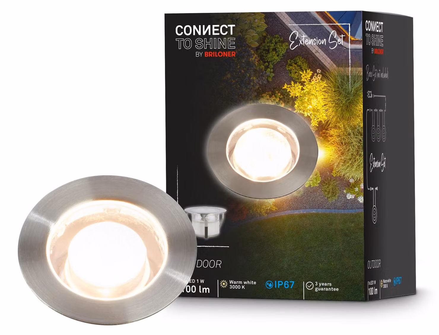 Fareto a incasso a LED, 12V, grado di protezione IP67, luce bianco caldo, dimensioni 45x25 mm, colore argento