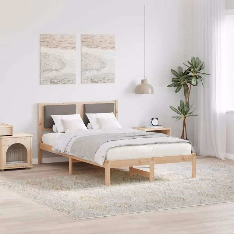 Struttura del letto Talpa vidaXL in pino massello L 120 x P 200 cm